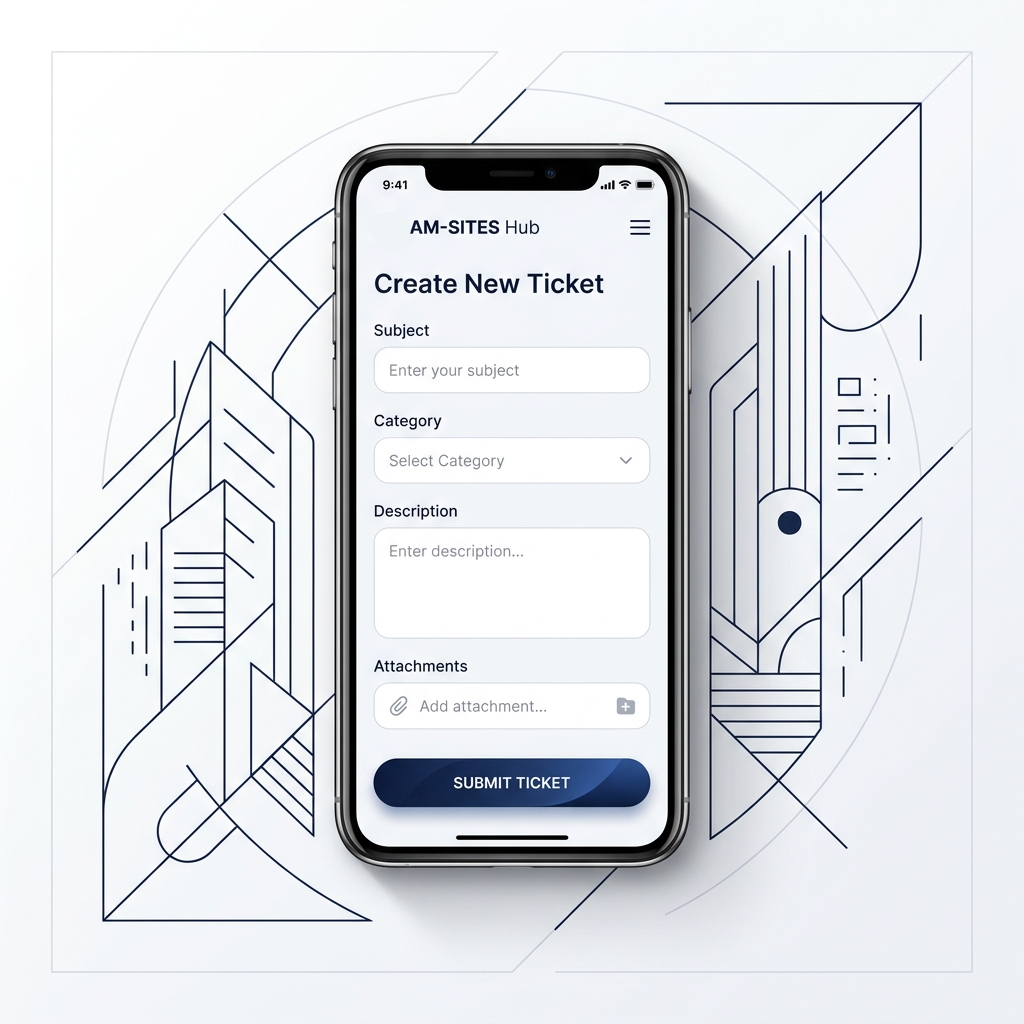 AM-Sites Hub ticket screen and platform feature summary